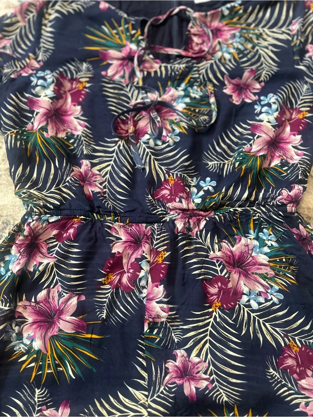 Love Sadie Navy Floral Romper